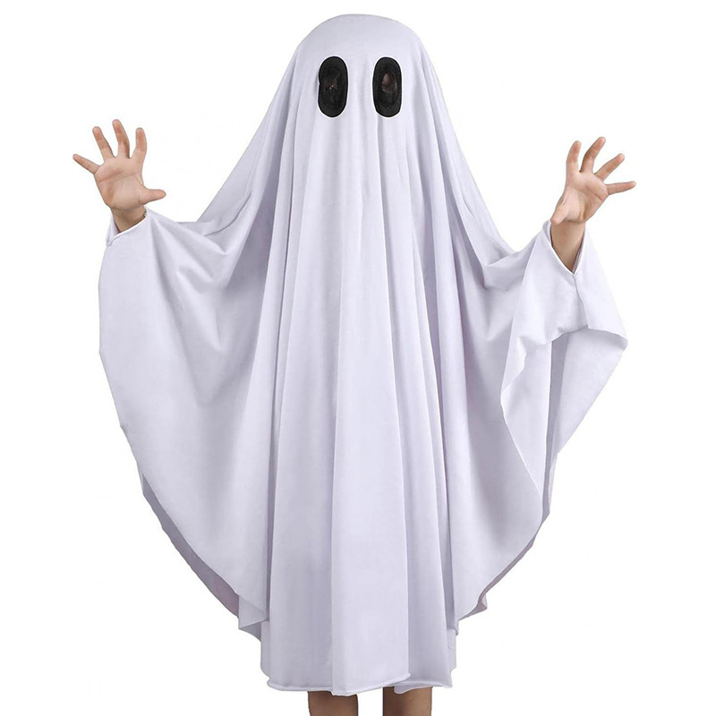 Кросс-бордерный новый детский и взрослый белый призрак пуловер плащ на Хэллоуин костюм для тематической вечеринки
