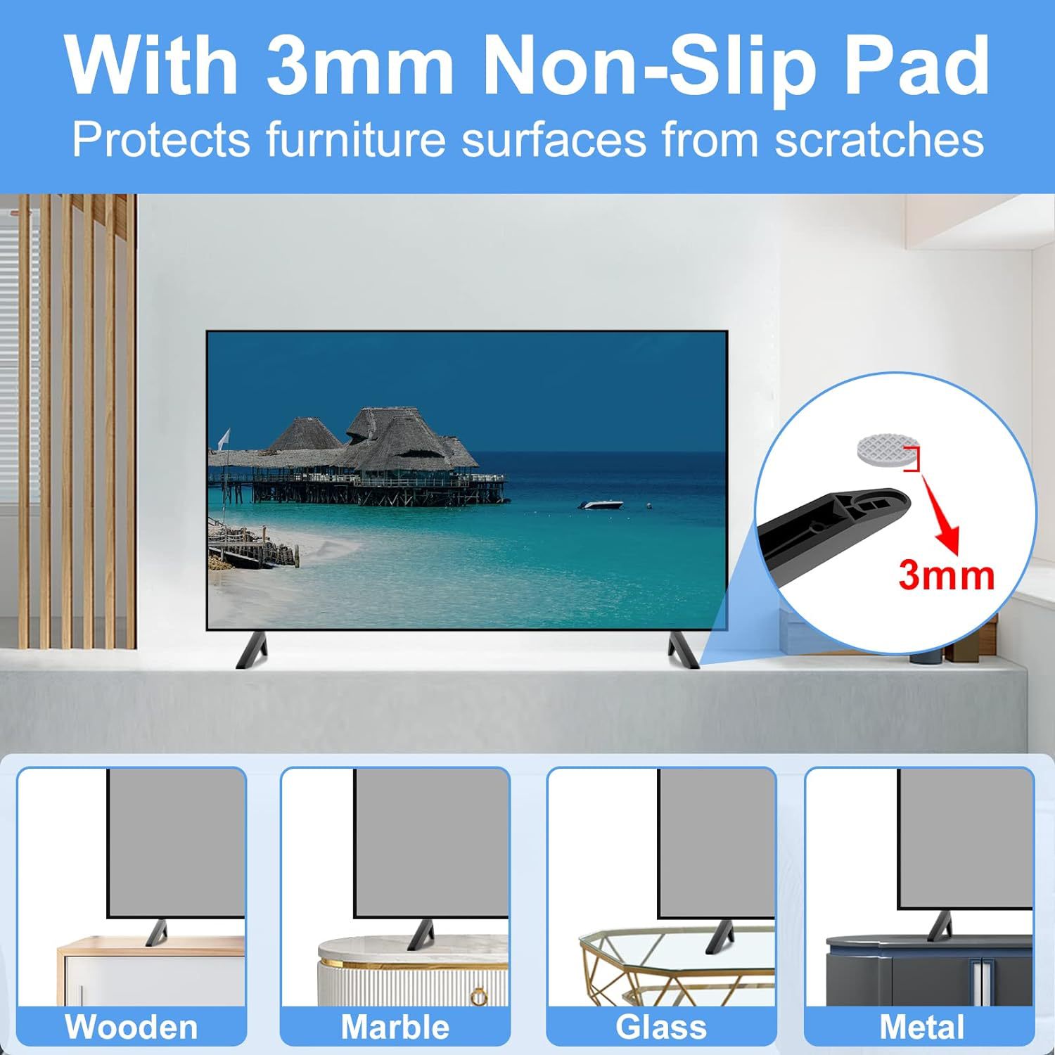 The TV stand leg of the smart TV is suitable for 40-inch 42-inch 43-inch 50-inch 55-inch TV