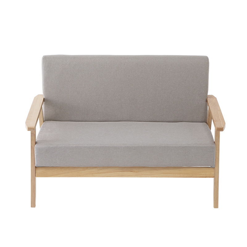 Modern Simple Sofa Chair Living Room Single Double Nordic Solid Wood Japanese Style Simple Sofa Fabric Sofa for Small Apartment