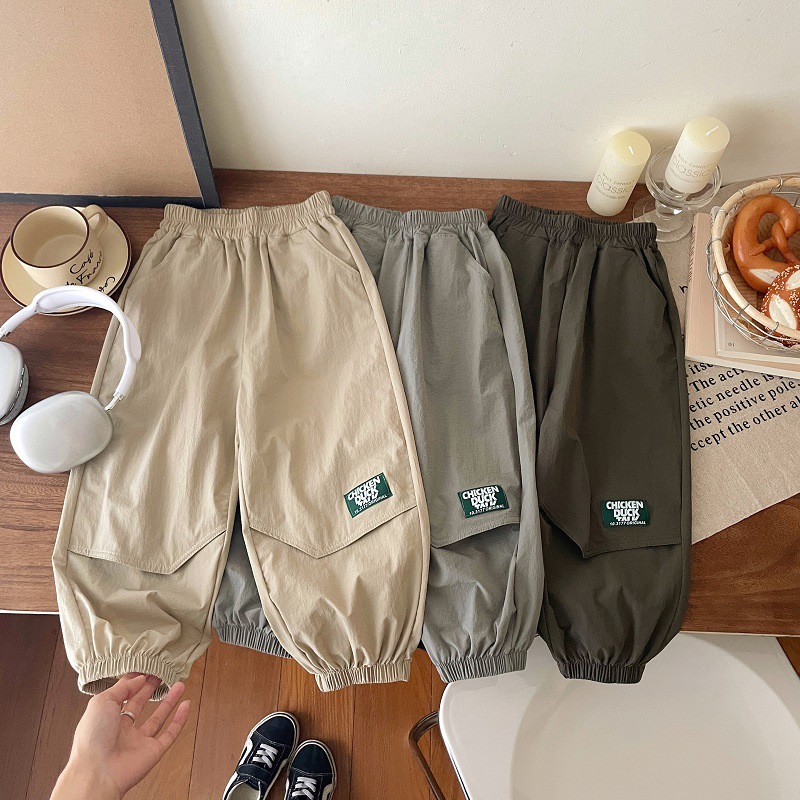 Boys' pants thin children's summer overalls large children's quick-drying trousers boys casual pants trendy wholesale children's clothing