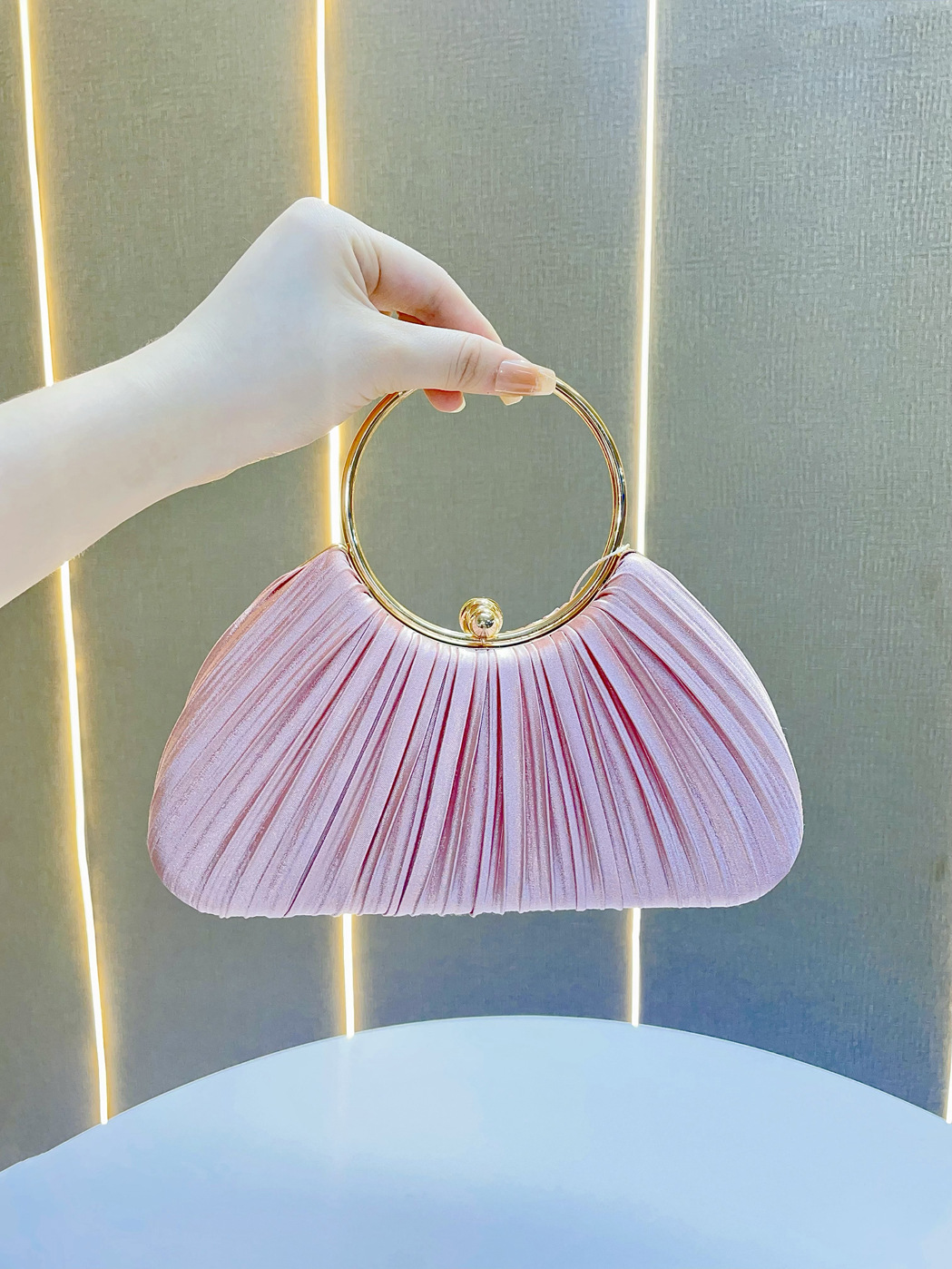 New Cross-border Handbag Pleated Evening Bag Small Handbag KTV Princess Celebrity Banquet Shoulder Crossbody Handbag