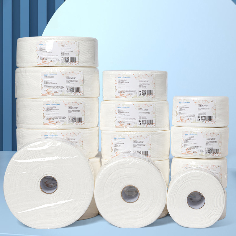 Wholesale Large Roll of Facial Cleansing Towels, Thickened and Lint-Free, Beauty Salon Family Size, Wet and Dry Disposable Facial Cleansing Towels