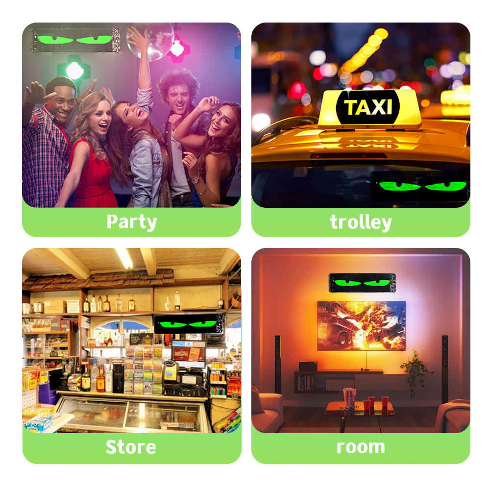 Led Car Soft Screen Smart Car Sticker Car Expression Screen Window Advertising Screen Waterproof Full Color Bluetooth App Flexible Screen