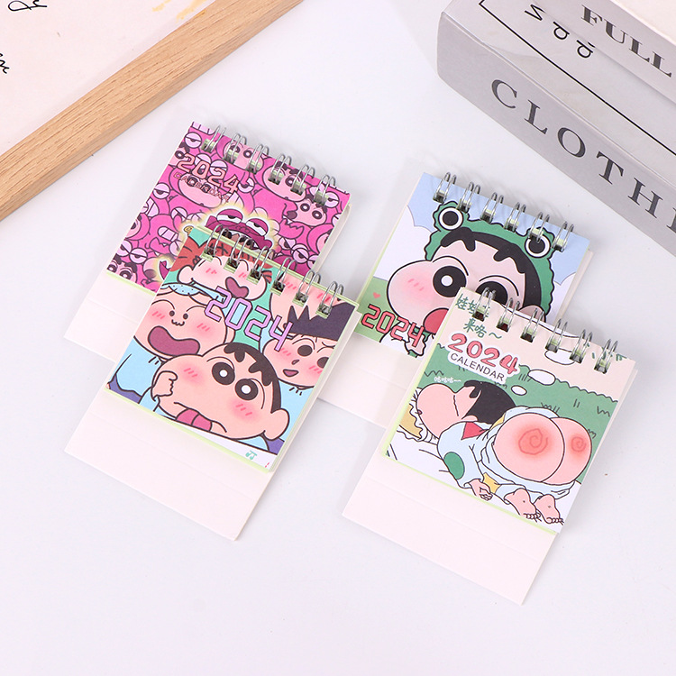Colorful Creative 2024 Cartoon Mini Desk Calendar Simple Check-In Small Calendar Cute Desktop Ornament for Students