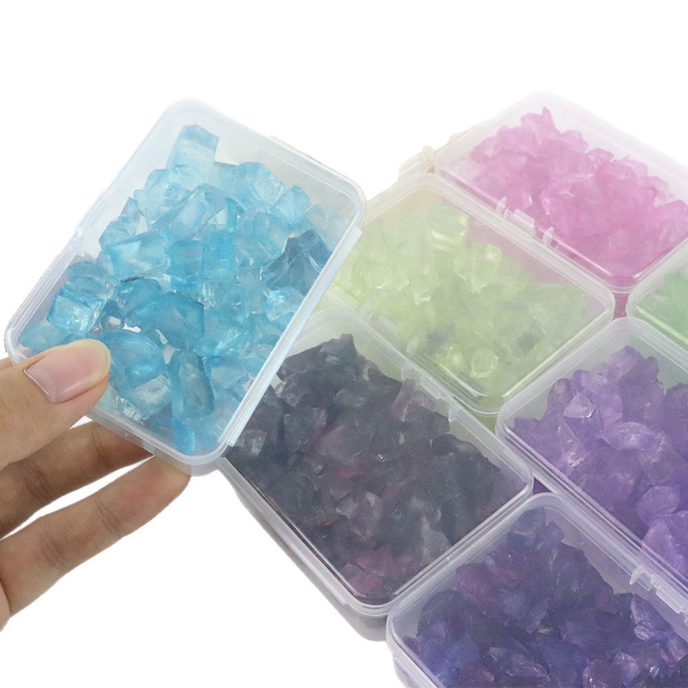 Irregular Crystal Glass Set Box Handmade DIY Glue Material Semi-Finished Mobile Phone Case Milk Glass Cross-Border Hot Product