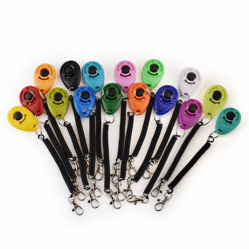 Pet trainer Oval Clicker dog training Clicker dog training Clicker dog training toy long bracelet Black Press