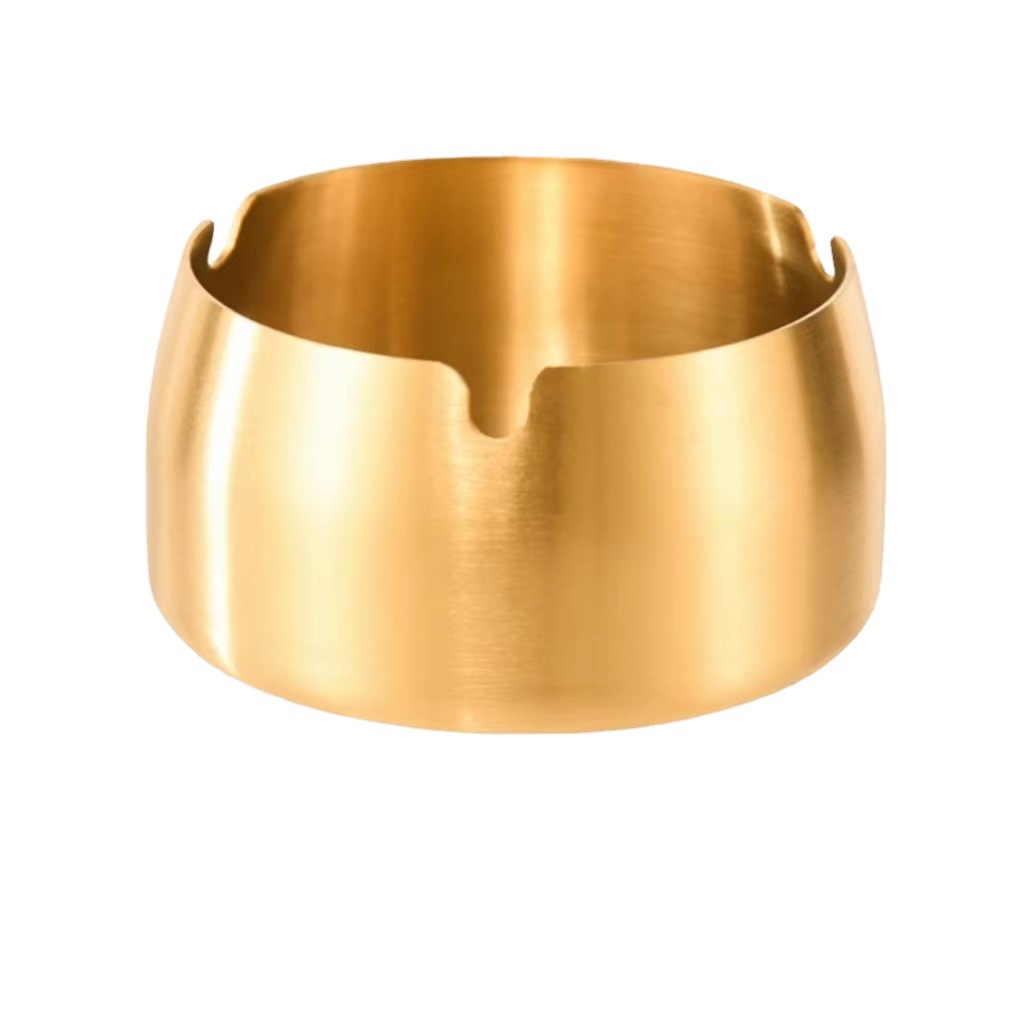 Stainless Steel Ashtray Windproof High-Value Hotel Home Creative Bar Logo Gold Gift Wholesale Ashtray Advertising