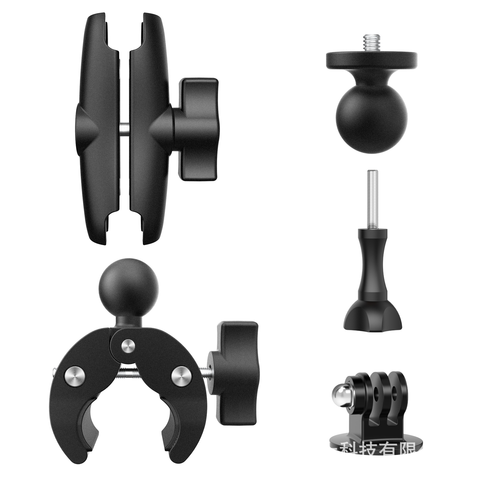 1 inch ball head bracket 25mm golf head base crab clamp motorcycle shooting quick release powerful clamp