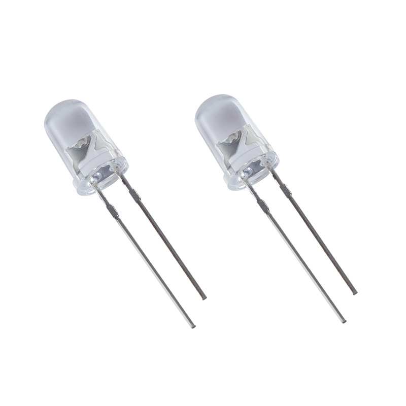 5mm Direct Plug Lamp Beads F5 White Light Round Head Plug-In Led Light-Emitting Diode Indication Special 5mm Direct Plug Lamp Beads
