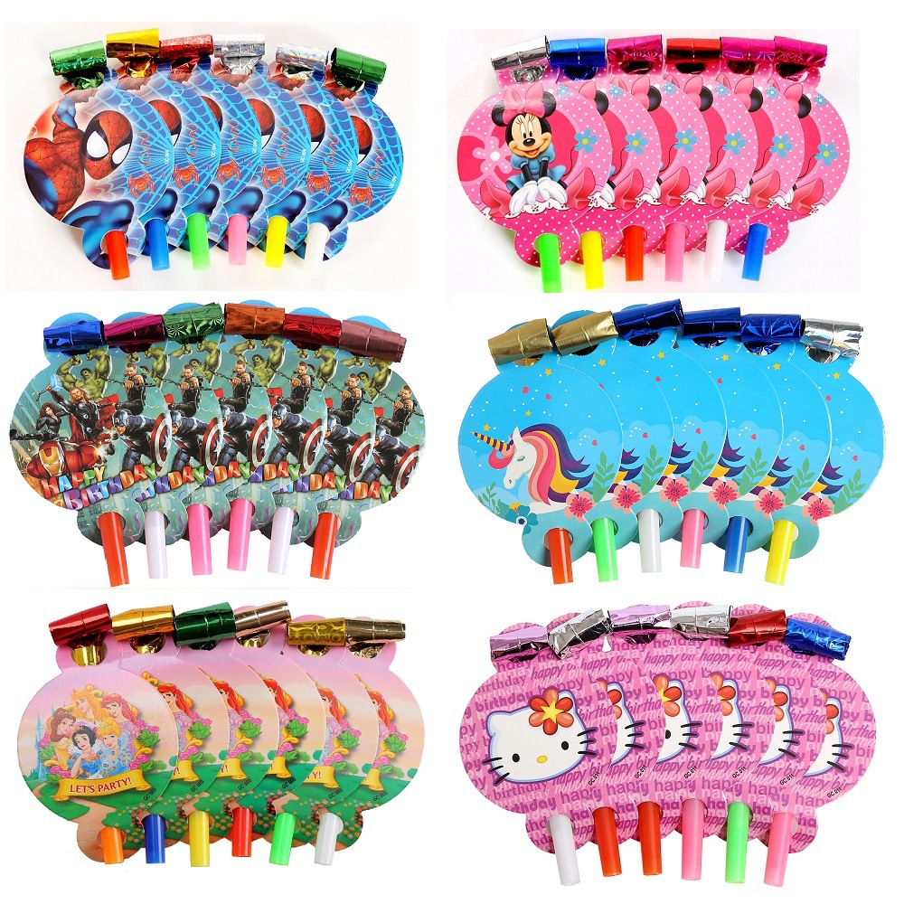 Cross-border in stock Children's Party Dragon Blowing Birthday Party Funny Blowing Roll Whistle Party Supplies Props Horn