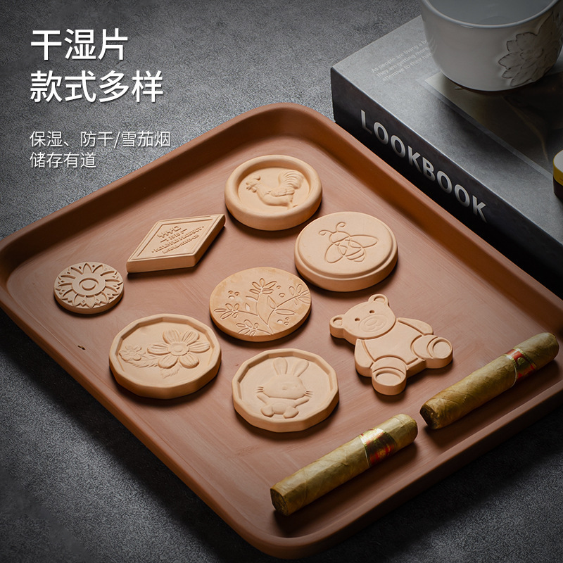 Clay Dry and Wet Slice Tobacco Moisturizing Moisturizing Constant Humidity Cigar Accessories Recycling Moisturizing Slice Bidirectional Moisturizing Wholesale