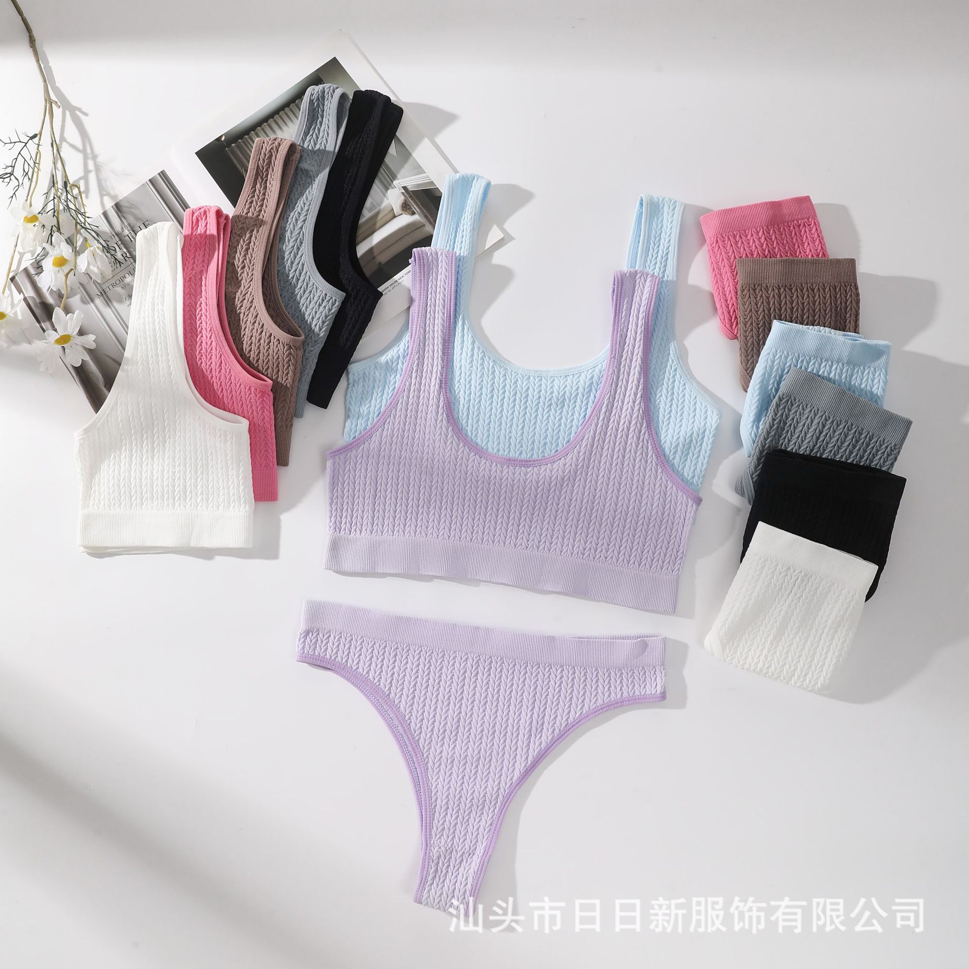 Cross-border AliExpress pattern beautiful back underwear sports yoga suit without steel ring comfortable breathable bottoming vest underwear