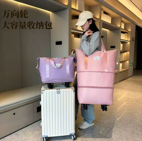 Дорожная сумка 2025, большая вместимость, универсальные колеса, для бизнеса, водонепроницаемая, с разделением на сухое и влажное, расширяемая сумка для багажа