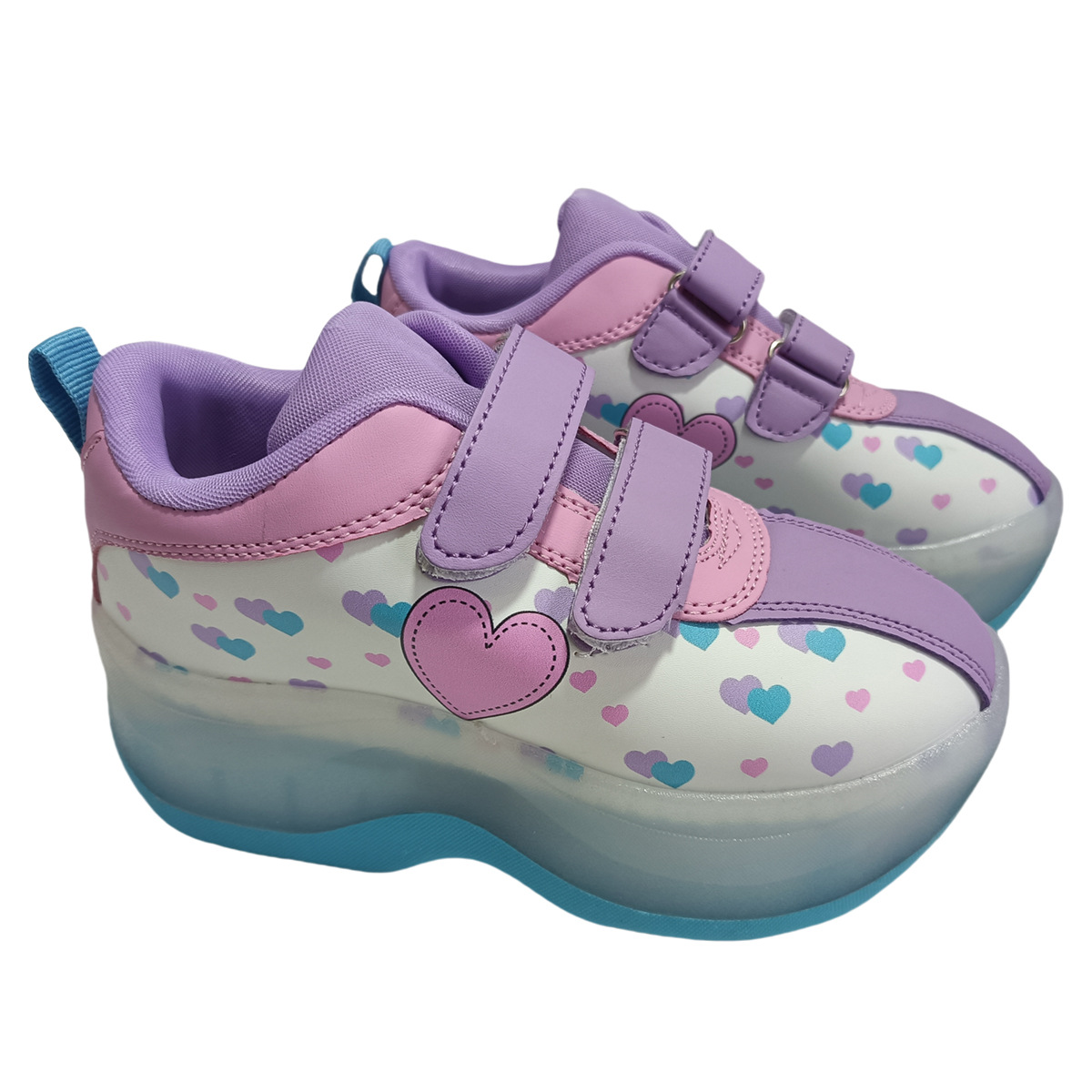 Children's Unisex Roller Skating Speed Skating Four-Wheel Automatic Flying Shoes, Velcro Fashion Trendy Toy Shoes