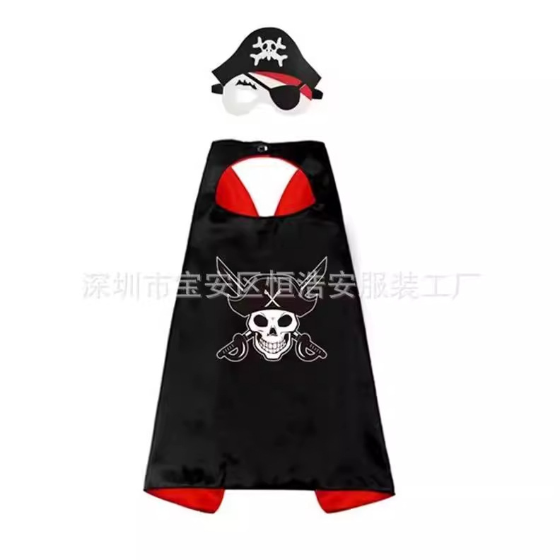 Детский костюм пирата, аниме-маска, костюм на Хэллоуин, детской косплей, праздничный плащ