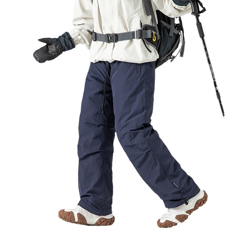 Northeast Cold-proof Soft Shell Charge Down Pants Men's Winter Thickened Warm Cow Pants Outdoor Anti-fan Ski Pants