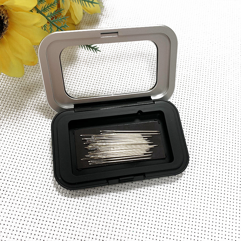 Cross stitch tool accessories black magnetic needle box frosted needle box storage embroidery needle box 0.02kg