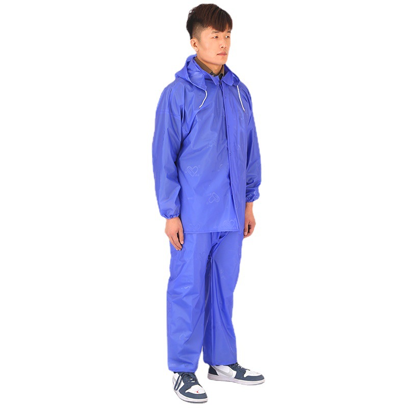 Pvc Raincoat and Rain Pants Set for Adults, Non-Disposable Tea-Picking and Construction Site Labor Protection Raincoat Customization