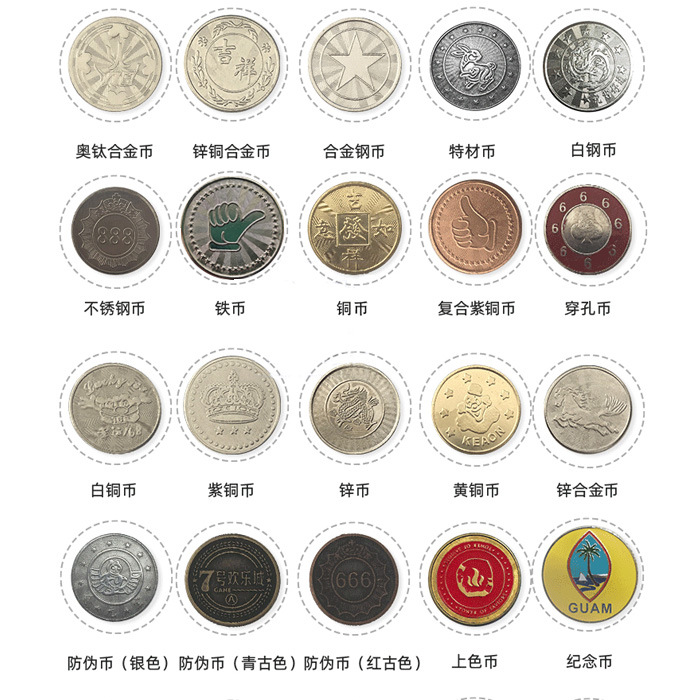 Game Coin Processing Fixed Token Anti-counterfeiting Coin Metal Points Learning Coin Reward Catch Baby Video Game Coin Order