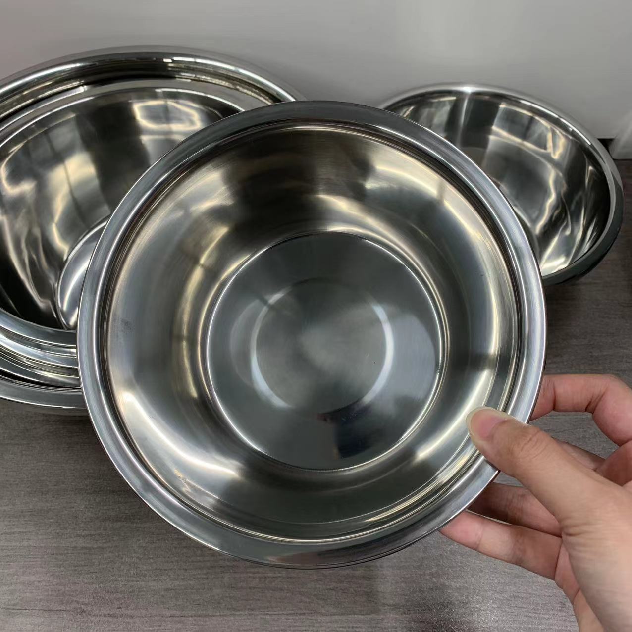 Stainless Steel Basin Multi-purpose Basin Canteen Soup Bowl Household Vegetable Basin Noodle Bowl Rice Bowl Basin Soup Basin Baking Egg Basin