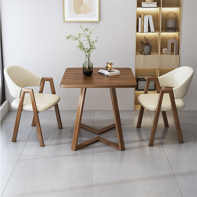 Простой современный набор стола и стульев для приема и переговоров для кофеен, стол для дома, искусственное дерево, маленький квадратный