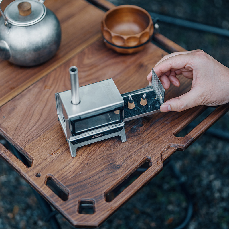 Chunshan Mini Incense Incense Incinerator 1.5 Outdoor Small Wood Furnace Desktop View Furnace Portable Folding Camping Travel Furnace