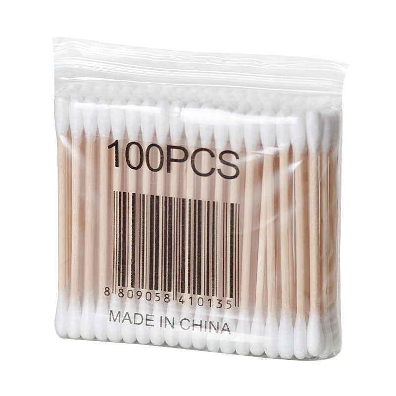 Cotton swab Ear-pulling Makeup Wooden swab Wooden swab Ear-digging Multifunctional Double-headed swab Stick Disposable Cleaning swab