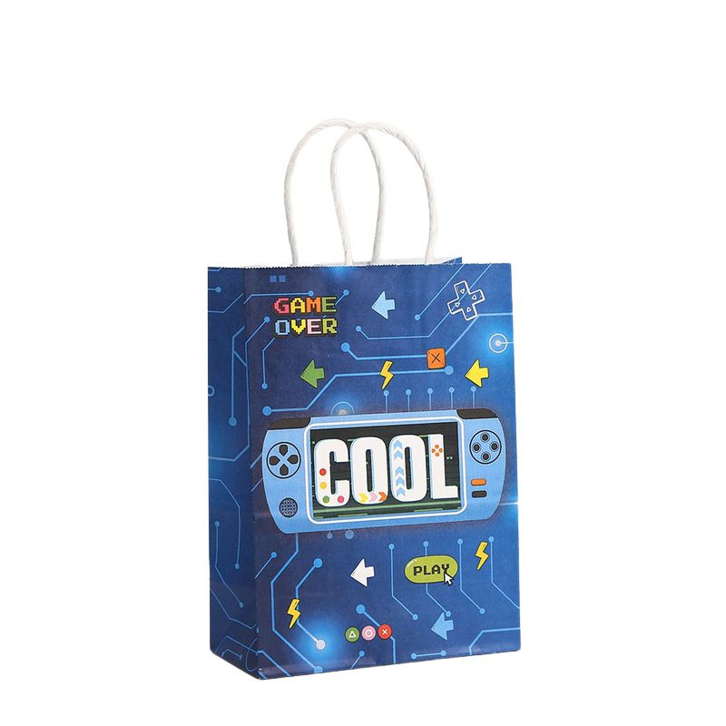 Cross-border gift packaging bag game toy tote bag creative surprise paper bag gift bag kraft paper tote bag batch