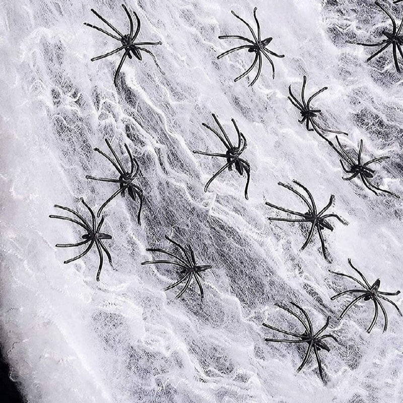 Halloween Decoration Plastic Small Spider Arrangement Spider Cotton Artificial Mini Spider Props Scene Atmosphere Decorations