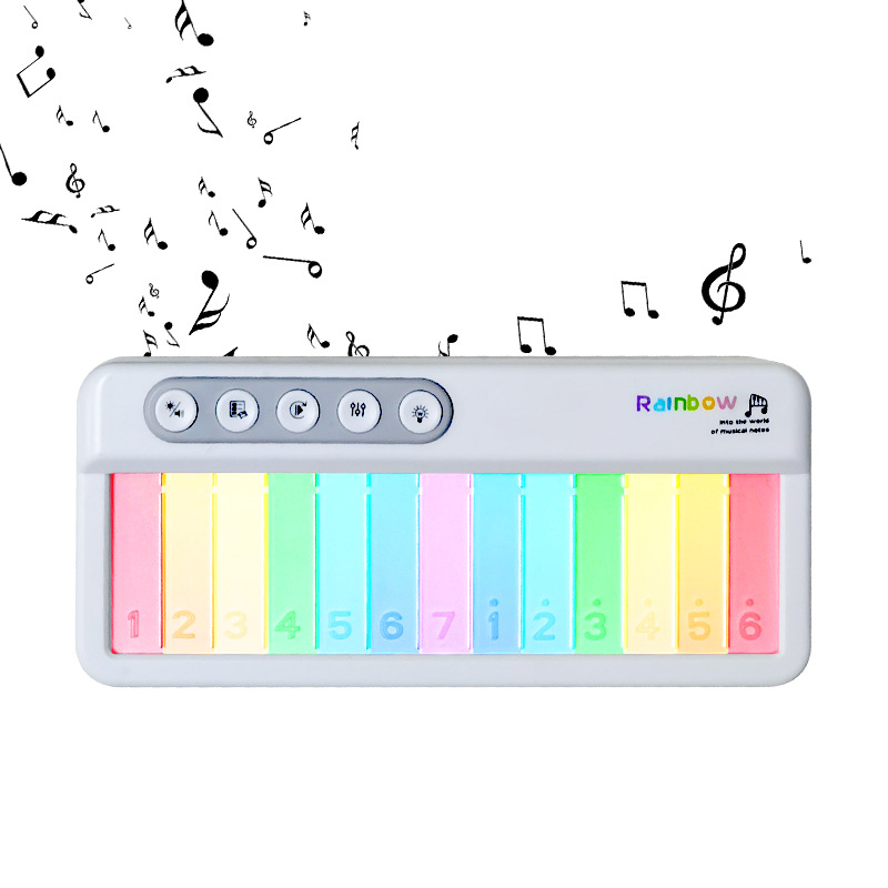 Cross-border new light music electronic organ toy children's musical instrument Rainbow Music Box toy piano baby toy