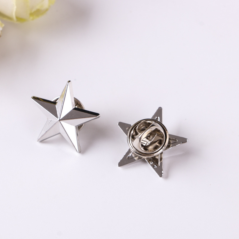 Значок в виде пятиконечной звезды из цинкового сплава, металлические трехмерные аксессуары для костюмов, сувенирный значок, индивидуализация значка