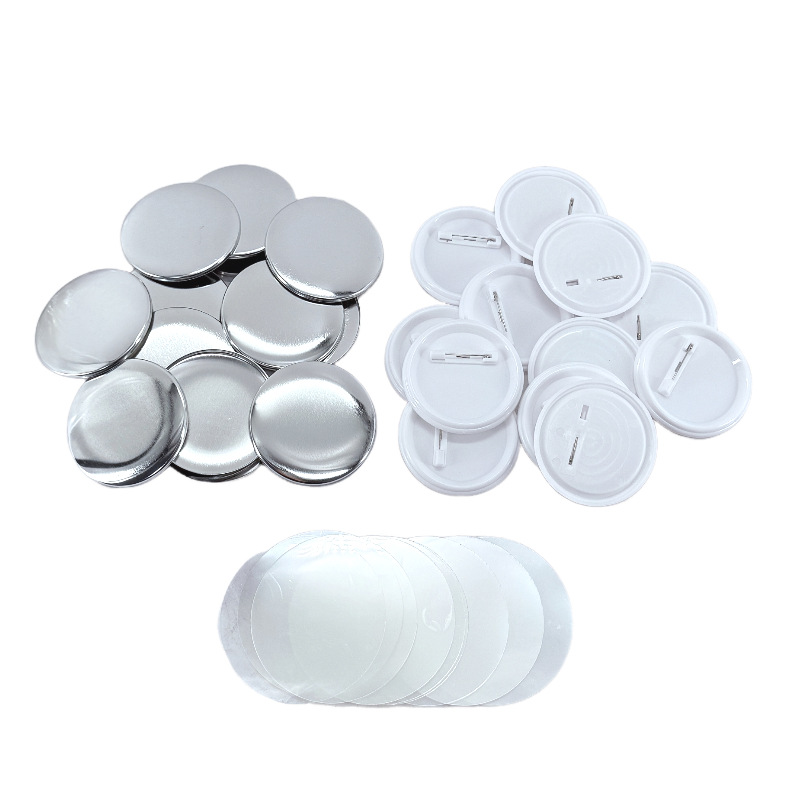 Factory wholesale round plastic safety needle blank badge consumables badge making accessories yum homemade materials