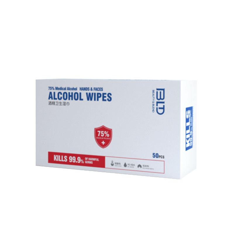 Beilide 75% Alcohol Disinfectant Wipes, Anti-Virus and Sterilization, Individually Packaged Sterilization, Portable Large 50 Pieces of Wet Wipes