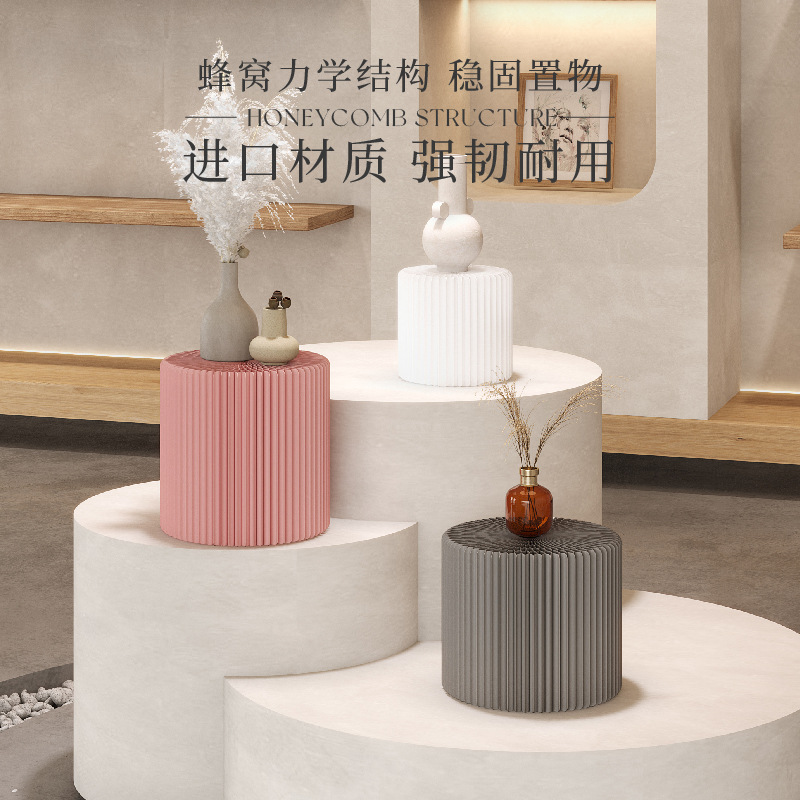 Eighteen Paper Table Top Cylindrical Display Table Round Table Top Display Decorative Shooting Modern High and Low Ornaments Display Table