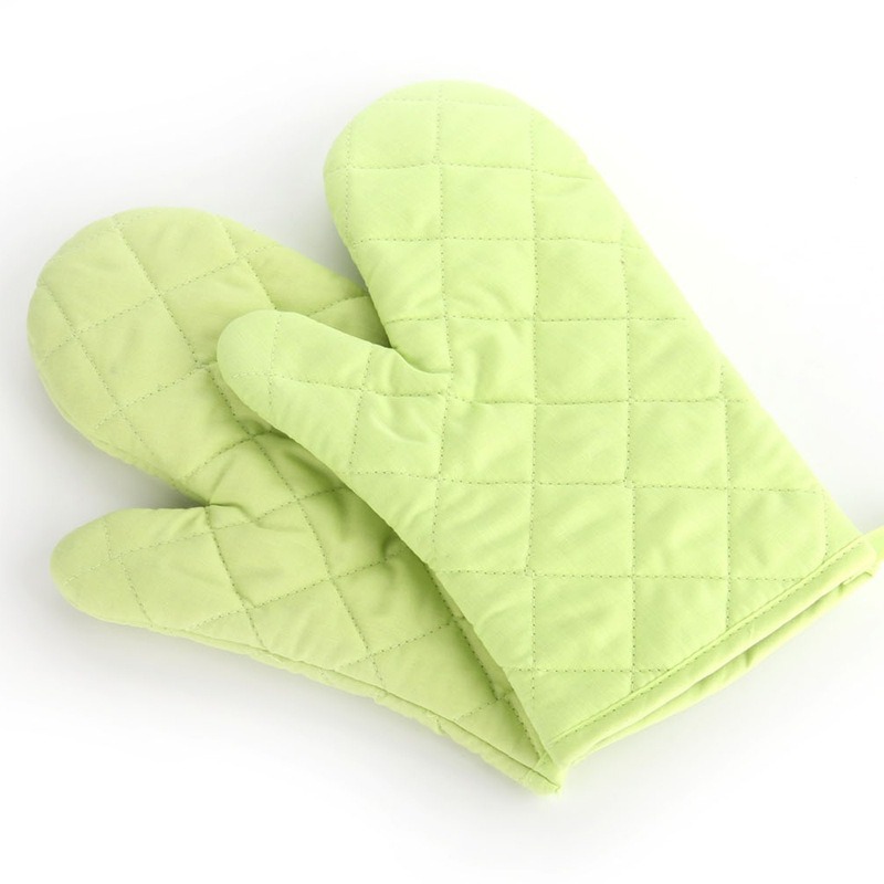 Solid color quilted microwave oven anti-scalding heat insulation high temperature non-slip gloves kitchen oven baking special factory outlet