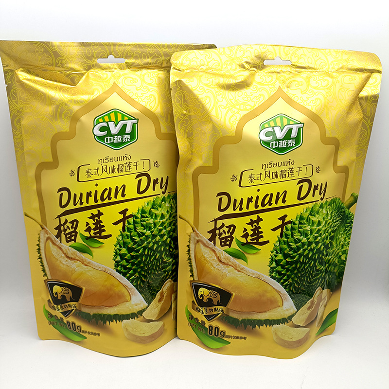 A large number of wholesale Thai flavor CVT Zhongyue Tai dried durian 80g quick-frozen dried fruit special fruit casual snacks