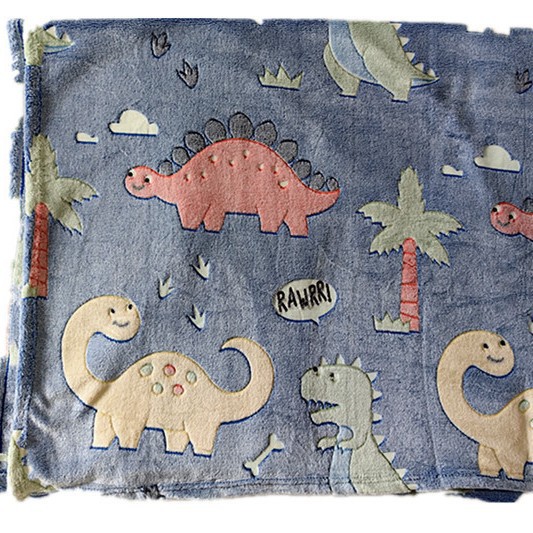 Cross-border Luminous Flannel Blanket Double-sided Fleece Cover Blanket Luminous Children's Blanket Cartoon Printed Fleece Blanket Wholesale