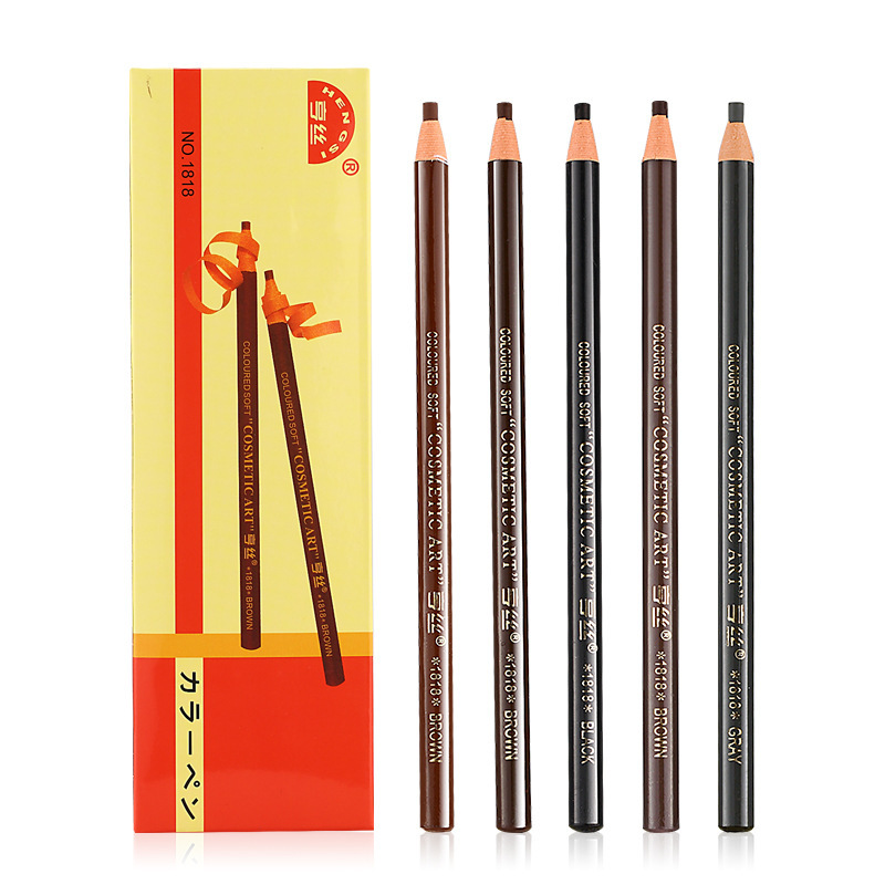 Hengsi 1818 drawing eyebrow pencil waterproof non-blooming genuine goods wooden hard core wholesale eyebrow powder makeup artist special makeup