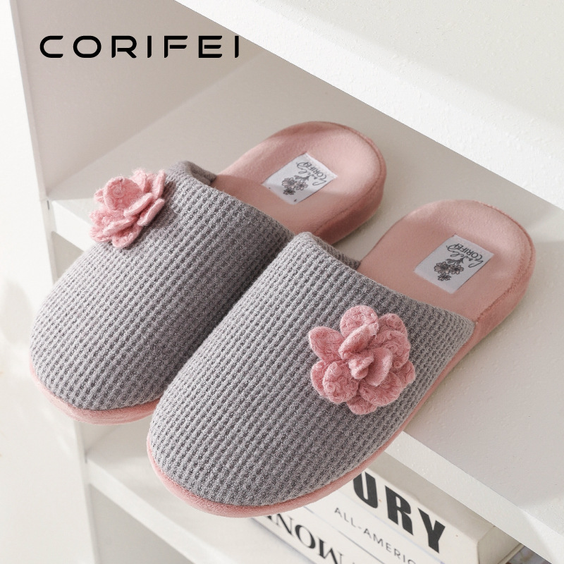 CORIFEI Family Liv Women's Non-Slip Simple Home Spring Autumn and Winter Indoor Thick Slippers DS-32633