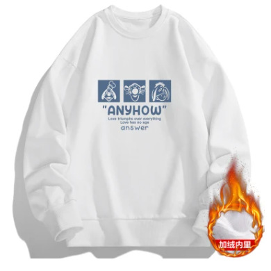 [С начесом по желанию] 2023 новая осенне-весенний футболка с длинным рукавом для мужчин свитер