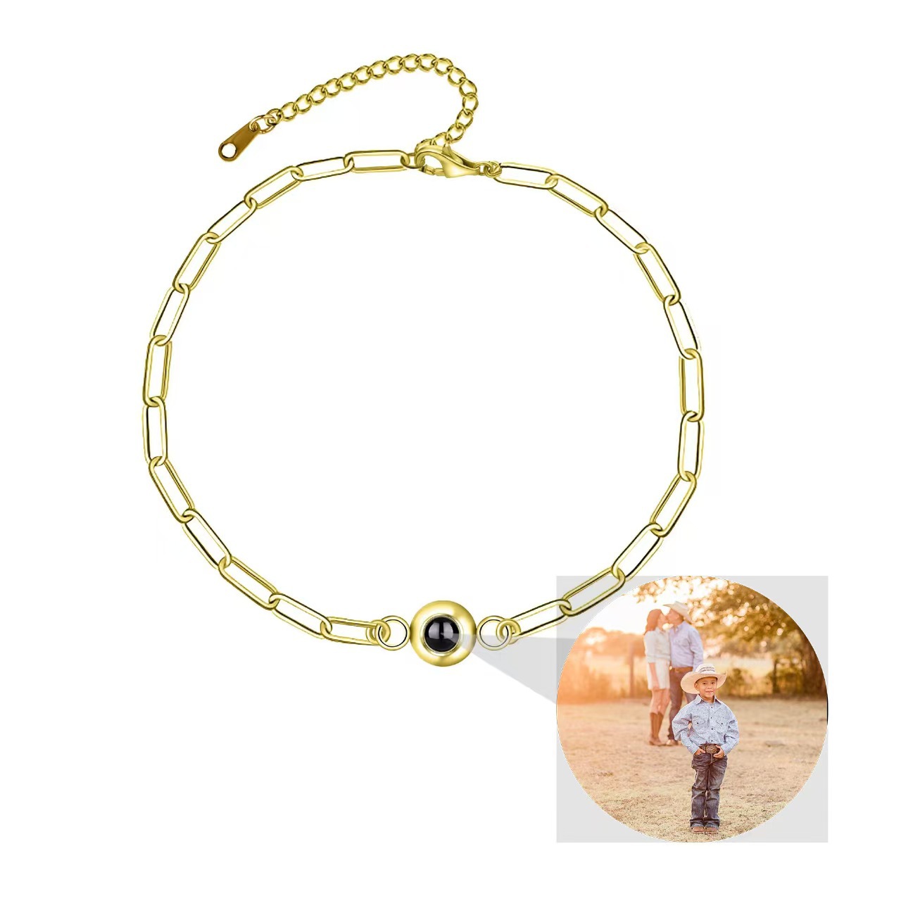 European and American style Foreign trade cross-border new retractable Micro-carved nano projection bracelet 100 languages I love you simple