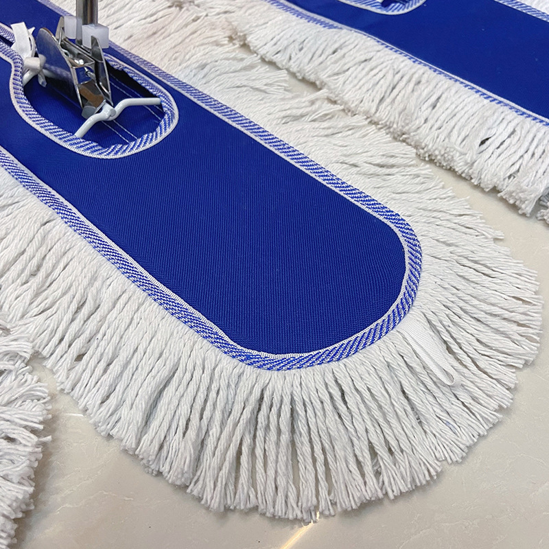 Flat Mop Large Dust Push Hotel Factory Household Large Mop Flat Mop Cotton Thread Floor Mop 406080 Row Mop Dust Removal
