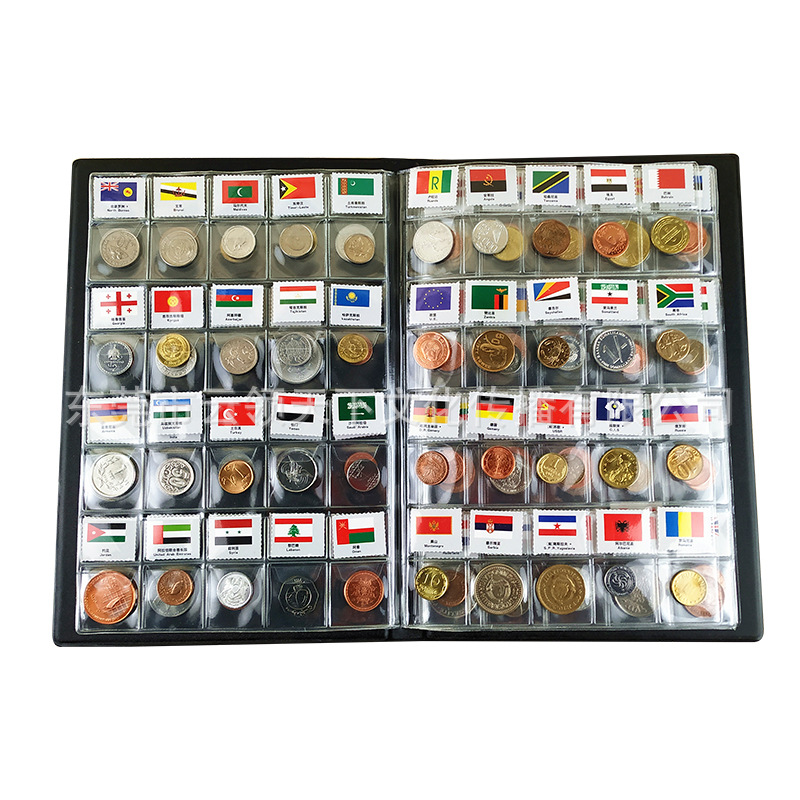 120 Countries Around the World, Coins, Foreign Currency Regions, Albums with Flags, Holiday Gifts, Foreign Currency Collection and Preservation