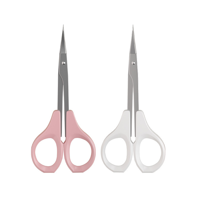 Embroidery eyebrow trimming small scissors eyelash trimming double diamond scissors stainless steel straight scissors elbow scissors beauty scissors eyebrow nose hair