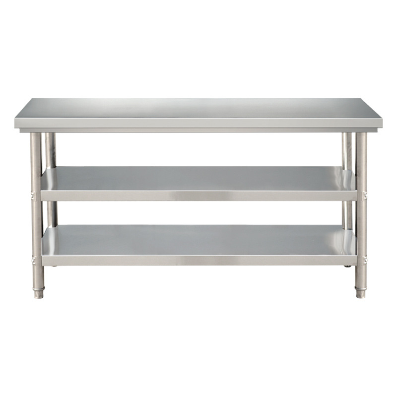 Free shipping disassembly and assembly double-layer stainless steel workbench restaurant kitchen console work table play-up table packaging countertop