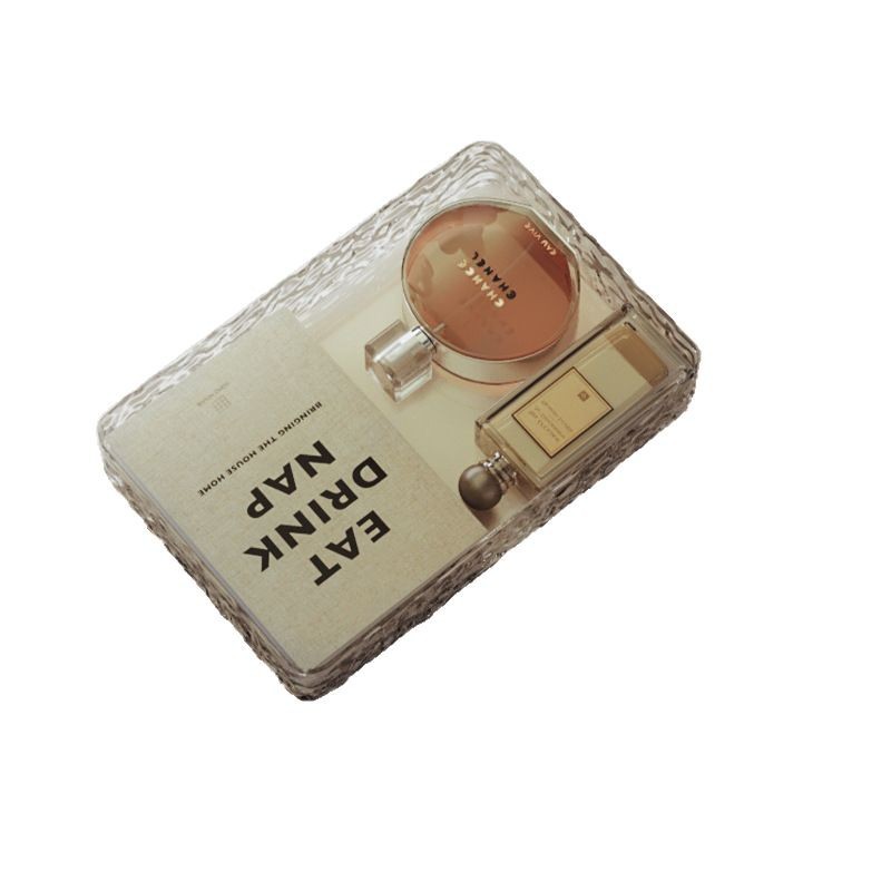 Glacier grain storage box high color value bathroom desktop cosmetics finishing box plastic with handle storage basket wholesale