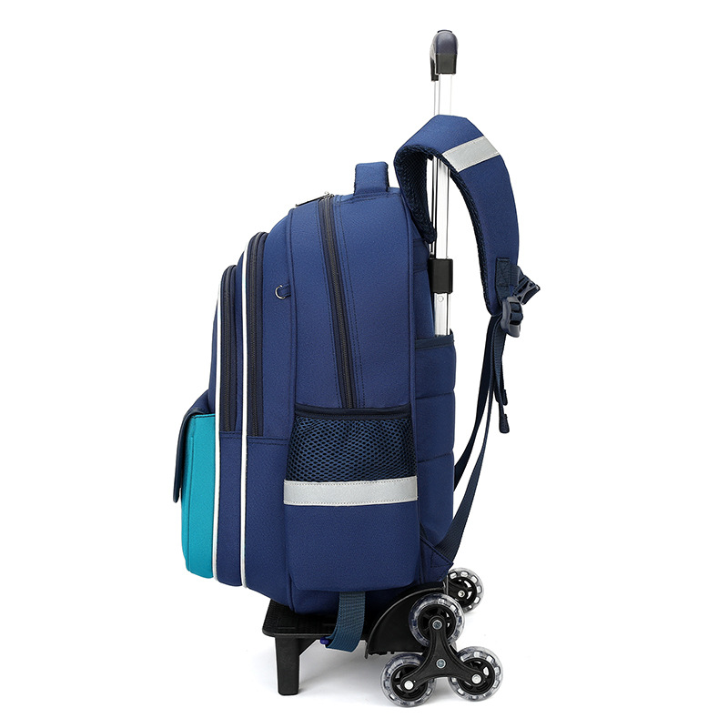 Primary and secondary school student trolley schoolbag girl 3-5-6-9 grade boys large capacity children can climb stairs dual-use