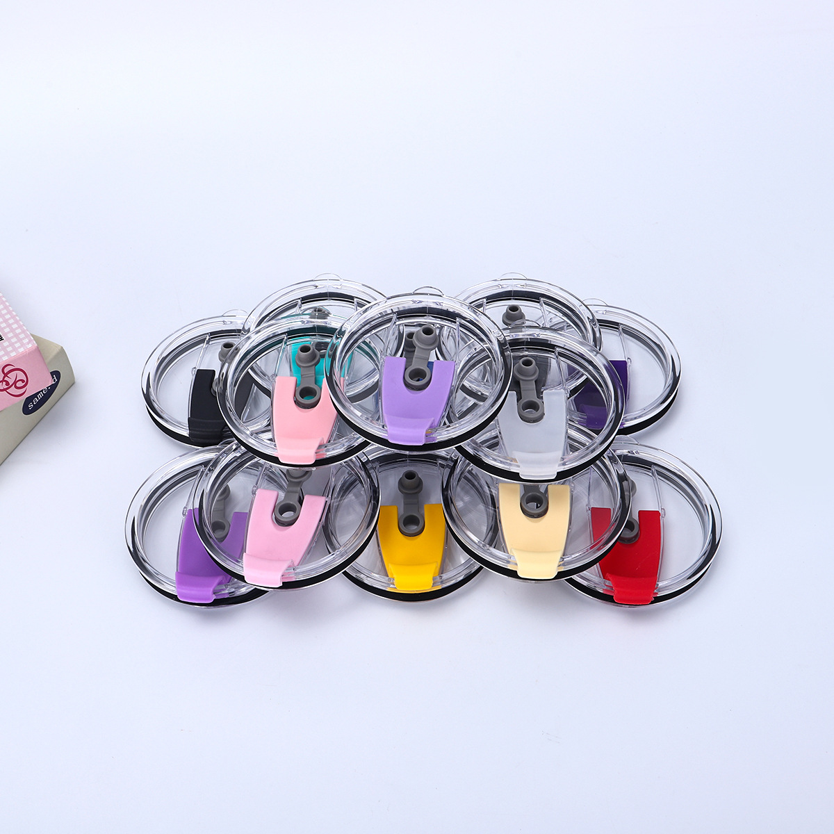 New 30oz Flap Lid Sealed Leak-Proof Ice Cup Straw Lid Outdoor Car Cup Flat Lid Push Lid Wholesale