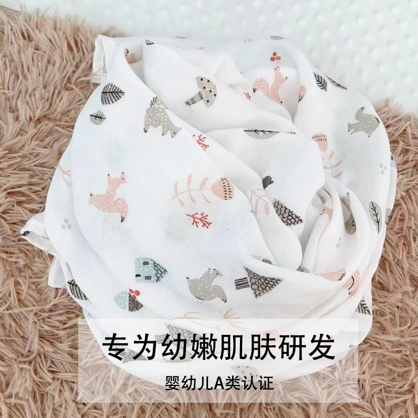 Bamboo Fiber Baby Gauze Wrapping Towel Non-Cotton Multifunctional Thin Blanket for Newborn Children Swaddling Towel Spring/Summer Daily Single