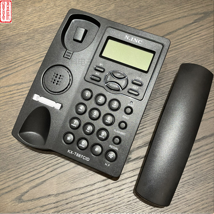 Factory direct kx-887CID English foreign trade telephone caller ID Home Office free battery Black